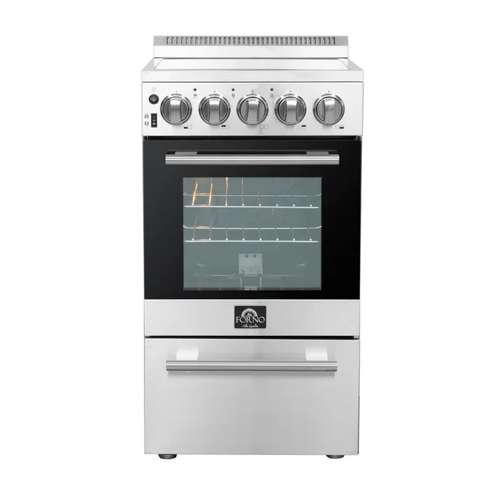 FORNO Pallerno 20″ 2.05 cu.ft. Freestanding Electric Range with 4 Elements in Stainless Steel, FFSEL6052-20