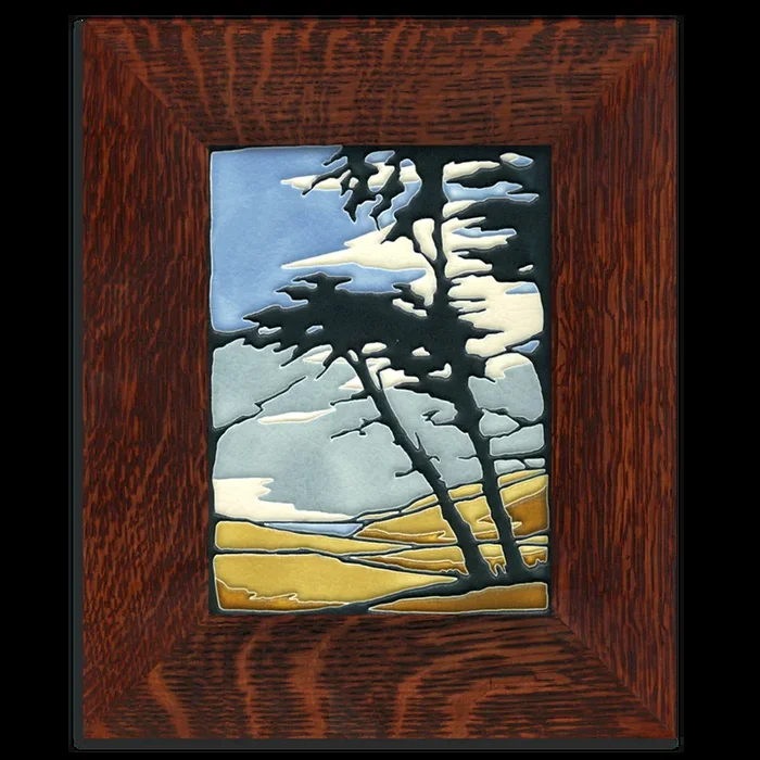 Framed Motawi ceramic tile Montana De Orowall hangings