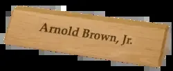 Geniune Red Alder Desk Wedge, Laser Engraved (1-3/4″x8-1/2″)