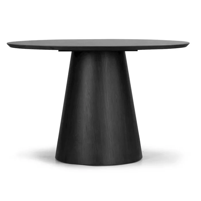 Glamour Home Blake Black Round Wood Dining Table