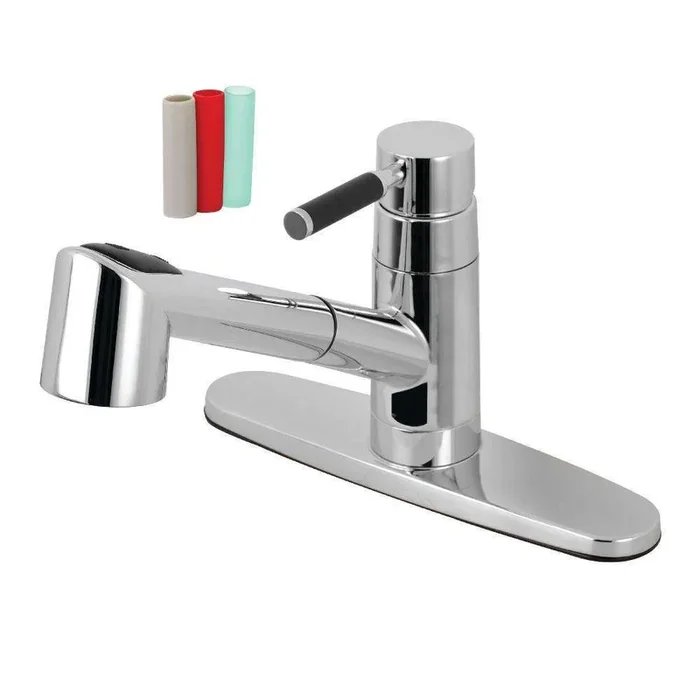 Gourmetier GSC8571DKL Kaiser Single-Handle Pull-Out Kitchen Faucet, Polished Chrome