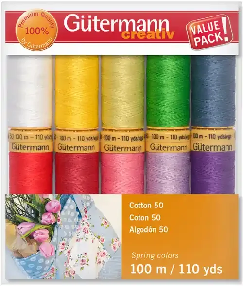 Gutermann Cotton 50 Thread Set – 10 Spools-Spring – 734016-1