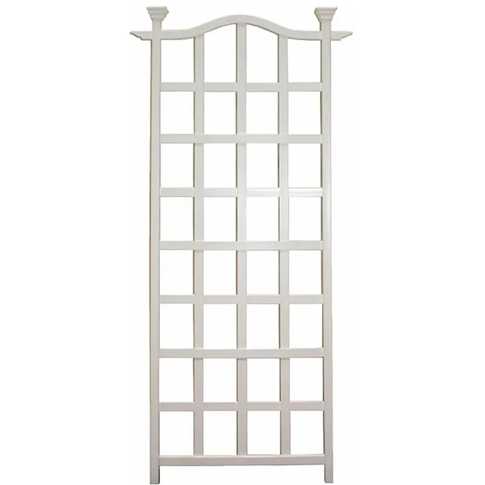 Hivvago 75-inch Outdoor White Vinyl Garden Plant Trellis with Ground Anchors