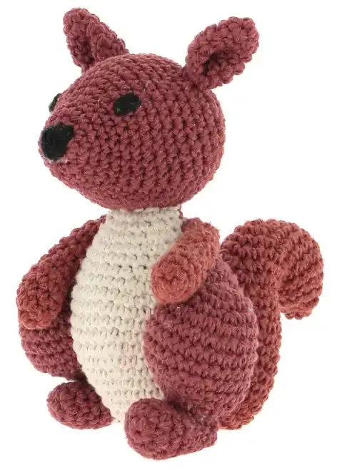Hoooked Amigurumi DIY Kit W/Eco Barbante Yarn-Squirrel Suzy – Brick – PAK237