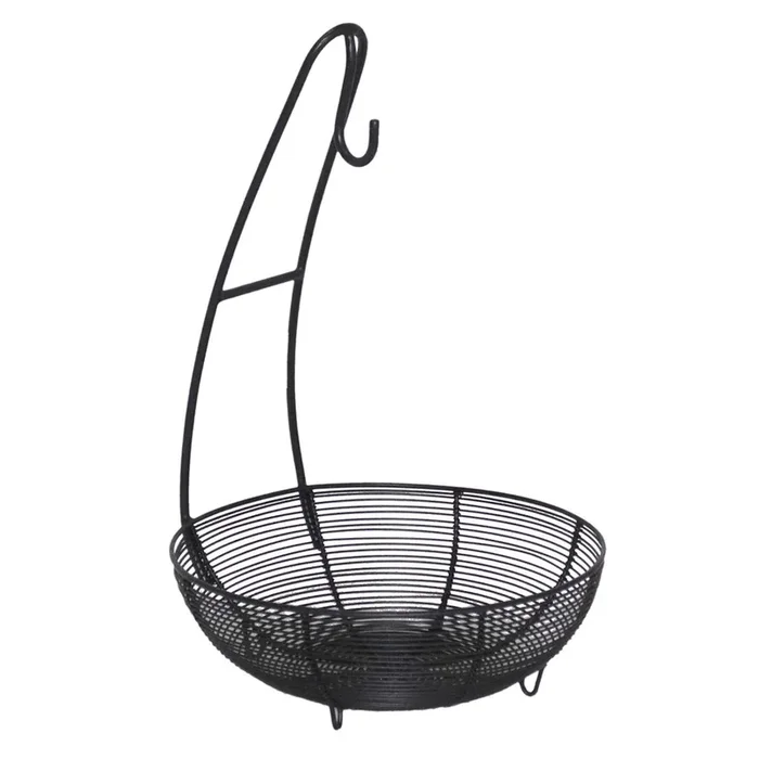 Iron Wire Weave Fruit Basket with Banana Holder