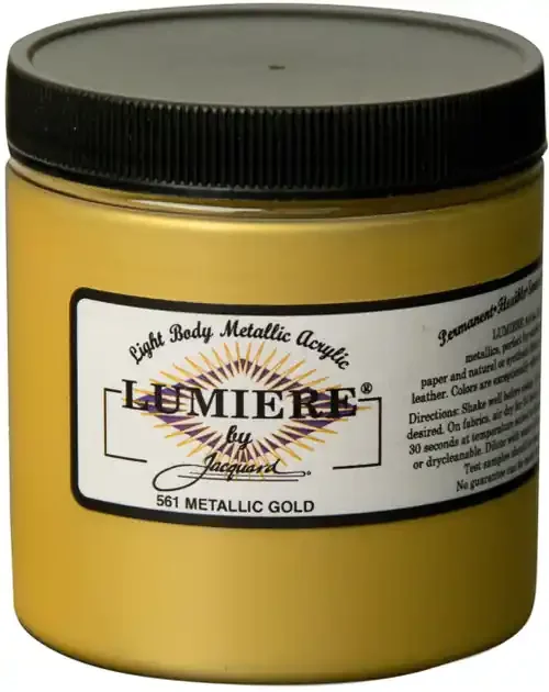 Jacquard Lumiere Metallic Acrylic Paint 8oz-Metallic Gold – LUMIERE8-561