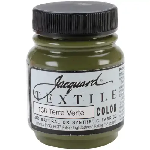 Jacquard Textile Color Fabric Paint 2.25oz-Terre Verte – TEXTILE-1136