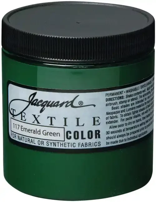 Jacquard Textile Color Fabric Paint 8oz-Emerald Green – TEXTILE8-2117