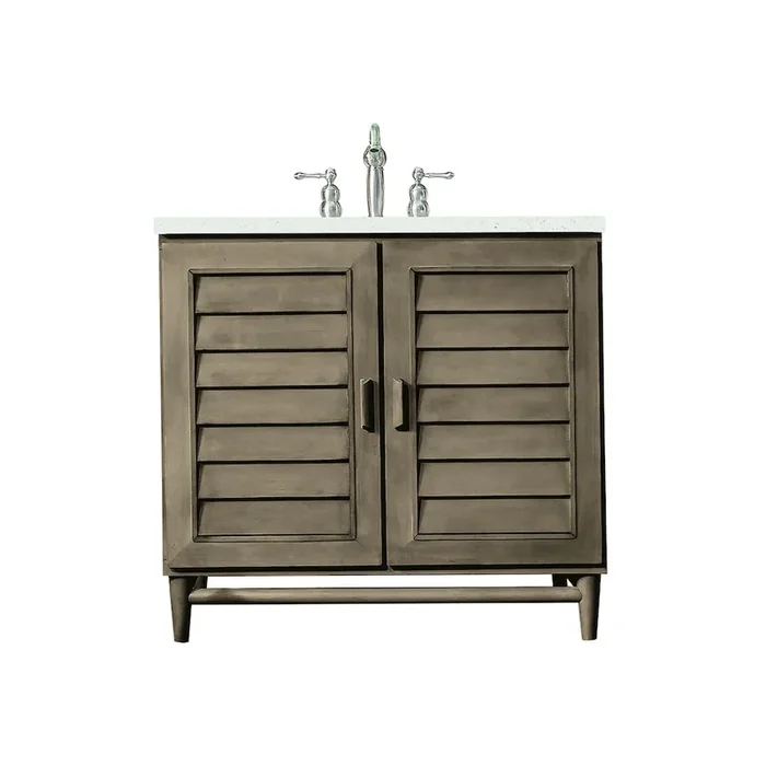 James Martin Vanities 36 Single Vanity Whitewashed Walnut w/ 3 CM Lime Delight Quartz Top