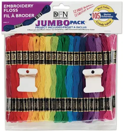 Janlynn Cotton Embroidery Floss Jumbo Pack 8.7yd 105/Pkg-Assorted Colors – 3001-37