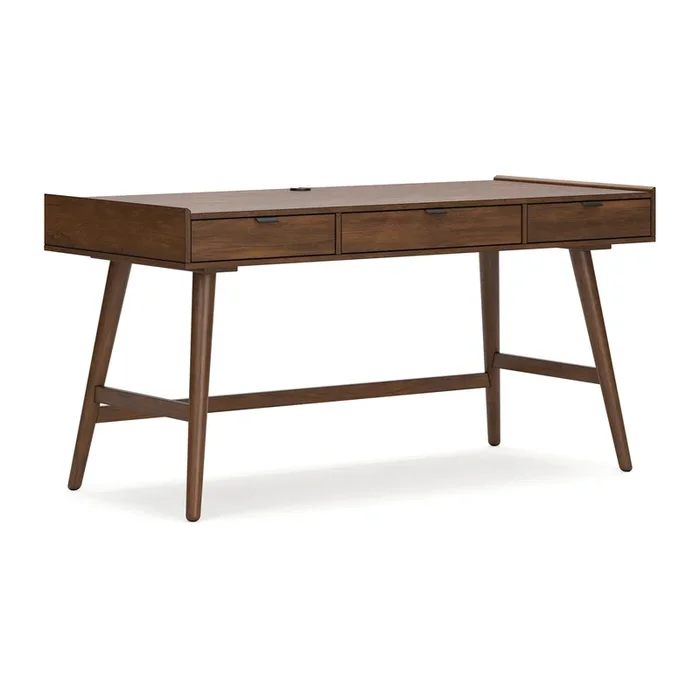 Jeyn Home Office Desk, 60 Rectangular Top w 3 Drawers, Natural Brown – Benzara