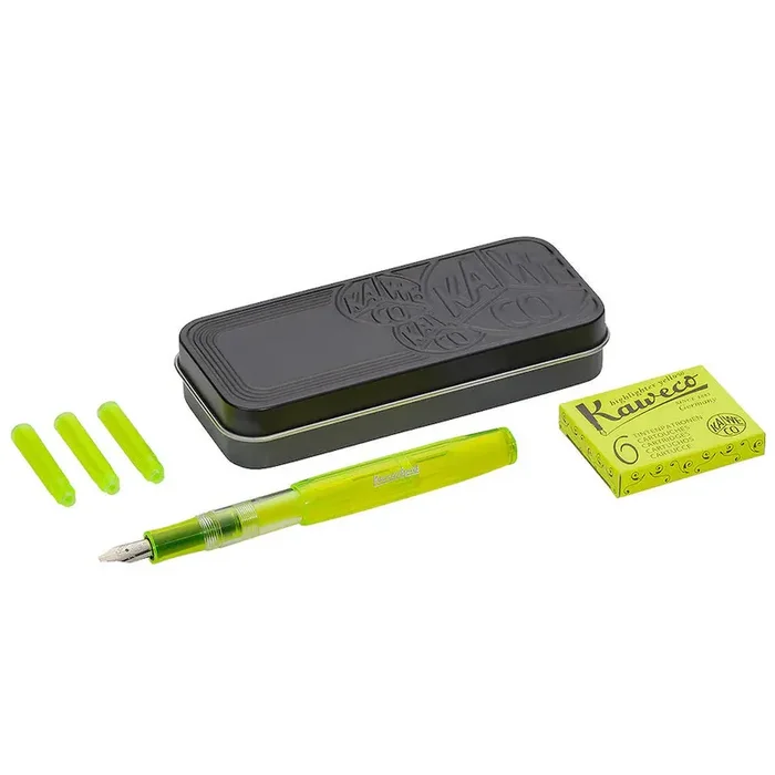 Kaweco Ice Sport Glow Highlighter Fountain Pen Set