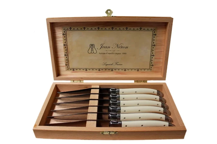 Laguiole Ivory Knives Cutlery Set in Presentation Box, Set of 6Utensils