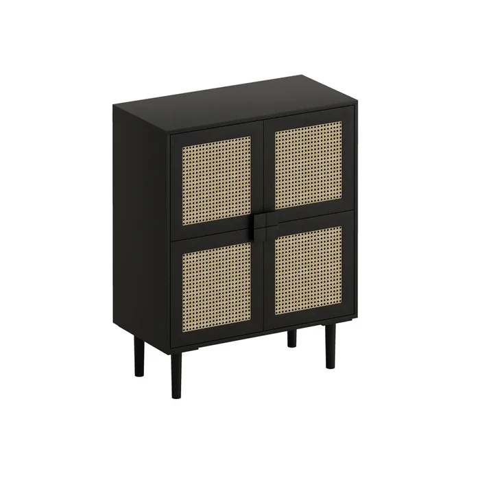 Merax 4-Door Rattan Mesh Sideboard Storage Cabinet