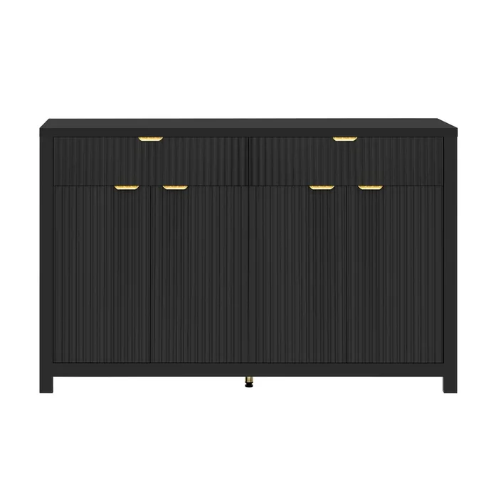 Merax Modern Wave-Pattern Sideboard Cabinet with 2 Drawers and 4 Doors