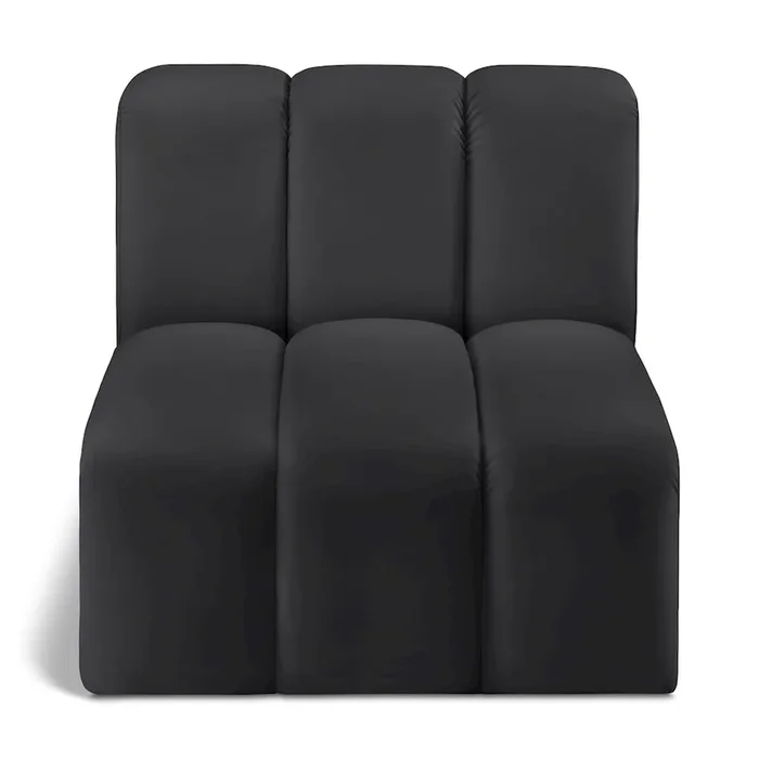 Meridian Furniture Arc Black Vegan Leather Straight Chair