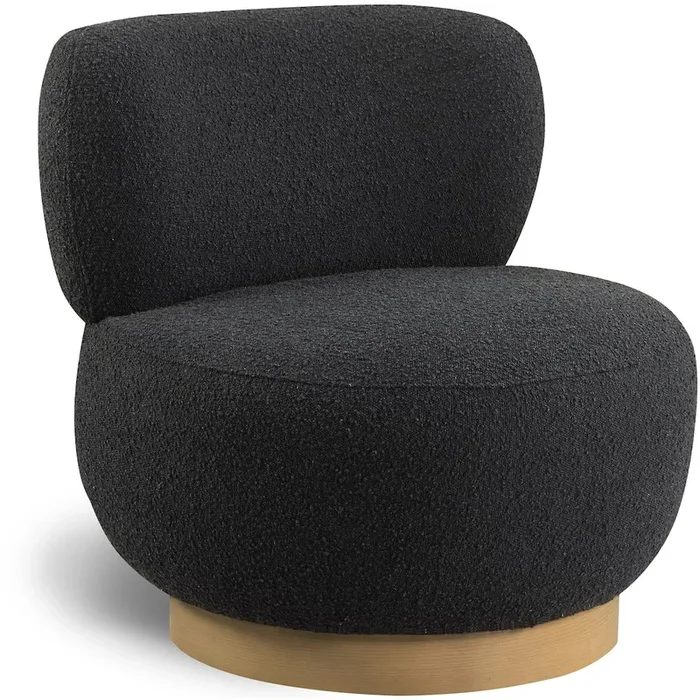 Meridian Furniture Calais Black Boucle Fabric Accent Chair