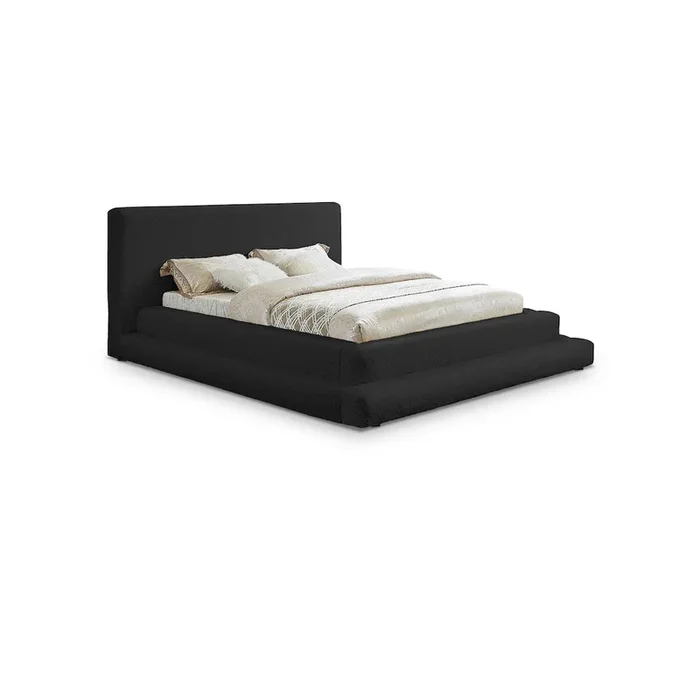 Meridian Furniture Dane Black Teddy Fabric Queen Bed