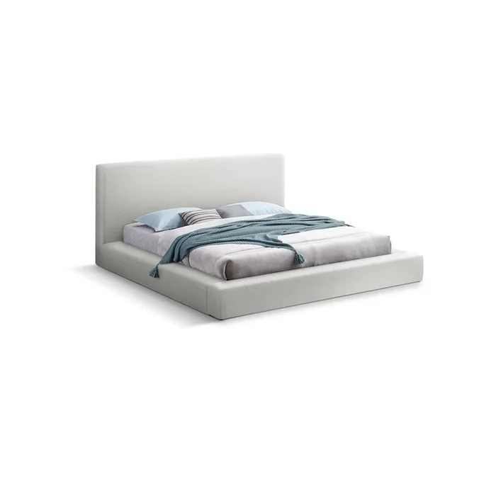 Meridian Furniture Terra Cream Boucle Fabric Full Bed