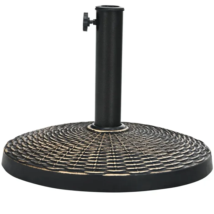 Mondawe 22 Lbs Patio Resin Umbrella Base with Wicker Style for Outdoor Use