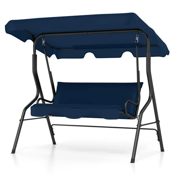 Mondawe 3 Seat Outdoor Patio Canopy Porch Swing with Cushioned Steel Frame