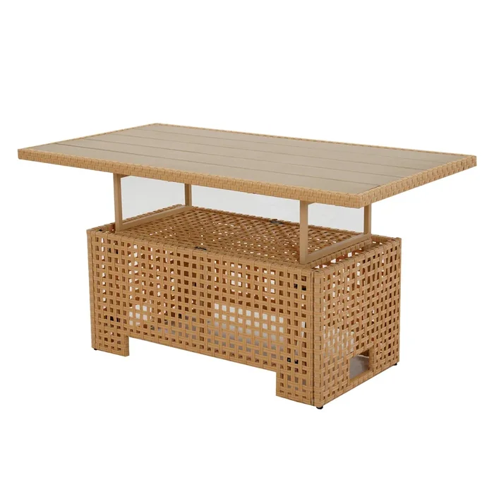 Mondawe Outdoor Multi Functional Lifting Table,W/ Integrated Storage,Desktop Height Adjusted Freely
