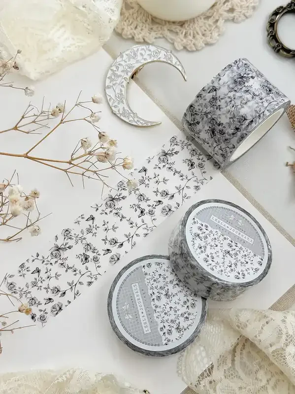 Monochrome Roses Washi Tape 30mm