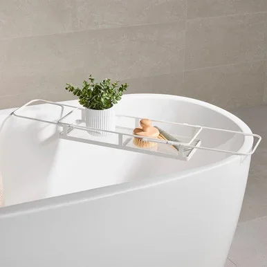 NoahExtendableWhiteBathCaddy