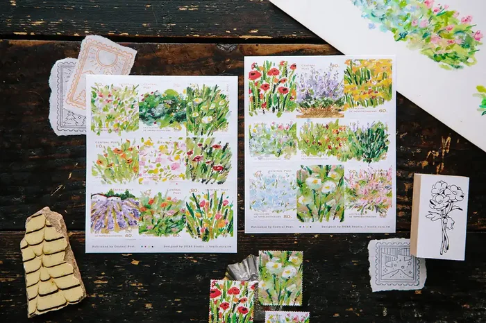 OURS Studio Bright Bloom Stamp Style Sticker