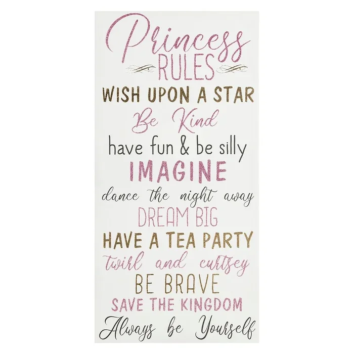 Princess Rules Canvas Wall Art, 12×24