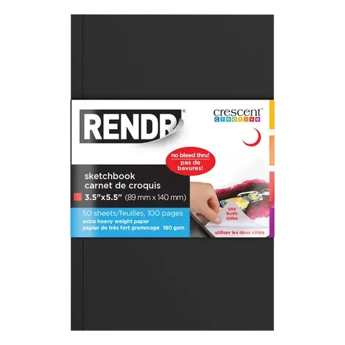 Rendr No Show Thru Soft Cover Sketchbook-3.5″x5.5″, 50 Sheets – 5A002W9Q-1GX28
