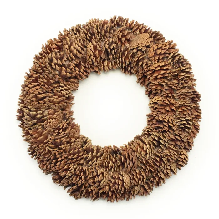 Rustic Pinecone Holiday Wreath for Front Door, Fireplace, or Wall Accent