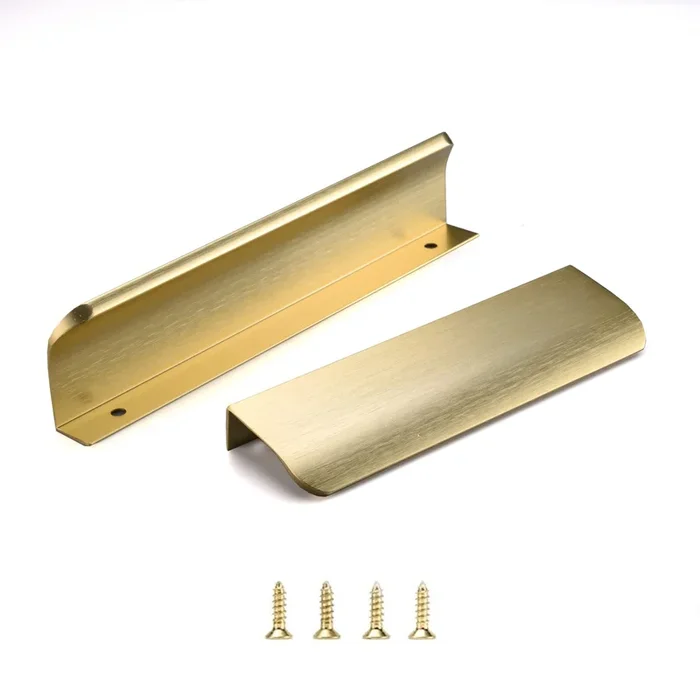 Satanga 5Pack Edge Finger Pull for Cabinets Kitchen Concealed Aluminum Flat Hidden Bar Pulls Drawer Pulls Easy to Install 4.72in