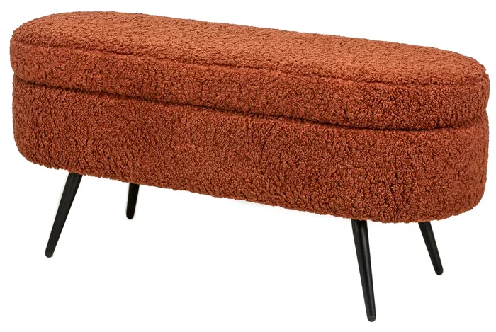 Scandinavian Design Bench with Metal Legs Storage