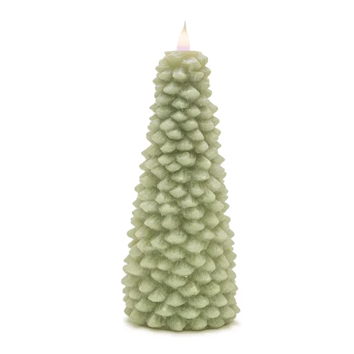 Sparkling Pine Tree Candle for Festive Home Accents or Holiday Vignettes