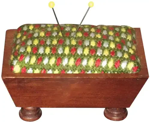 Sudberry House Mahogany Vintage Pincushion 3.5″X5″-Design Area 2″X3″ – 15791