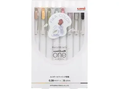 Uni-ball One Gel Pen 0.38mm – Fika Color 8 Colors Set