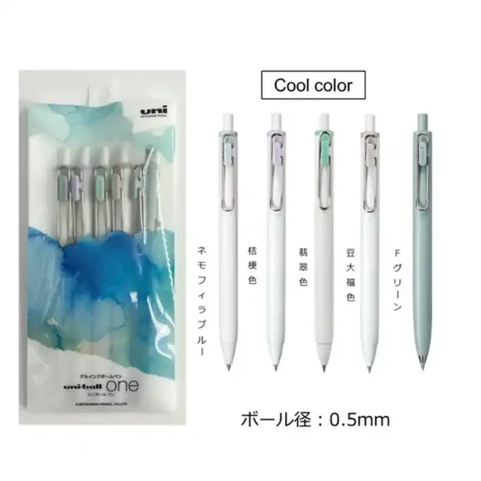 Uni-ball One Gel Pen 0.5mm 5 Colors Assortment – Cool