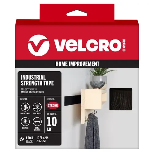 VELCRO(R) Brand Industrial Strength Tape 2″X10‘-Black – 90943