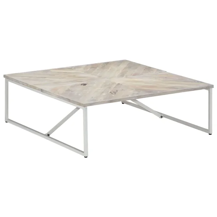 vidaXL Coffee Table 43.3″x43.3″x14.1″ Solid Mango Wood