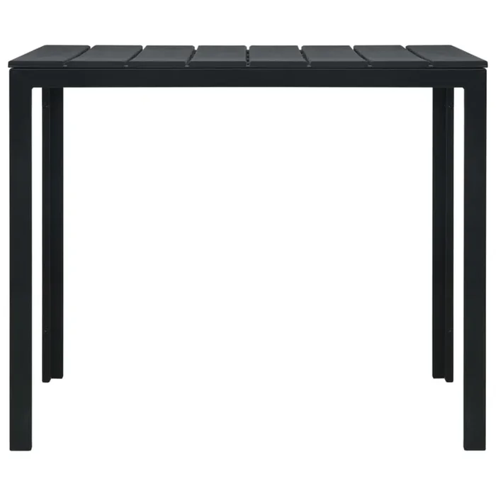vidaXL Coffee Table Black 30.7″x30.7″x29.1″ HDPE Wood Look