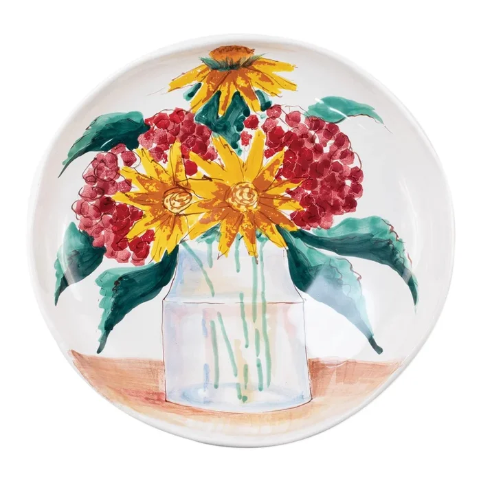 Wall Plates Floral Bouquet Shallow Serving BowlWall Plates
