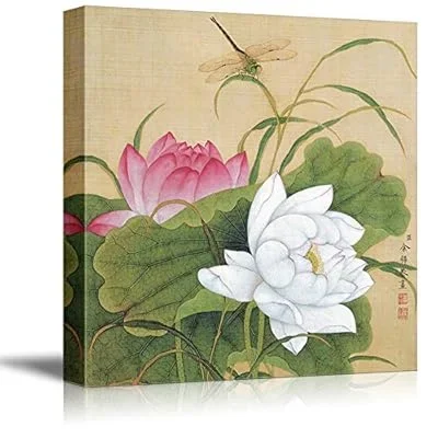 Wall26-Canvas Wall Art-Traditional Meticulous Flower-and-Bird Painting-Giclee Painting Wall Art for Bedroom Living Room Home Decoration – 16×16 inches