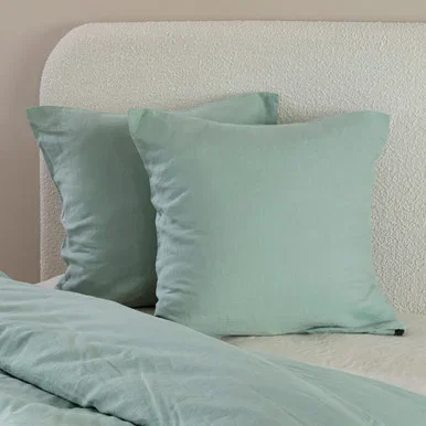 WashedLinenSageEuropeanPillowcasePair