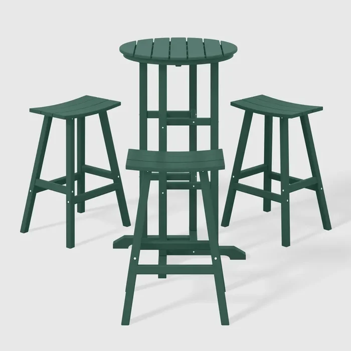 WestinTrends Outdoor Patio Bar Height Table and Bar Stool 3-Piece Dining Set
