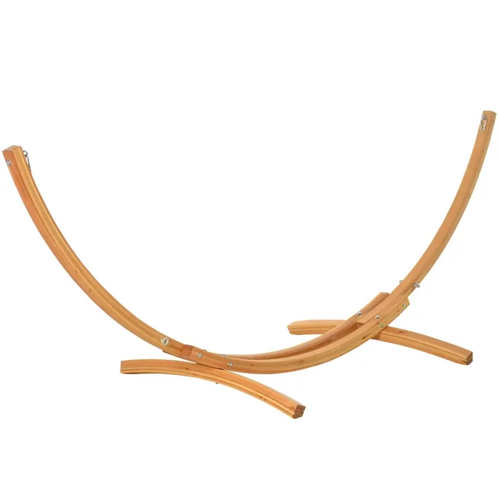 Wooden Relaxation: 11′ Universal Hammock Stand for Garden/Picnic