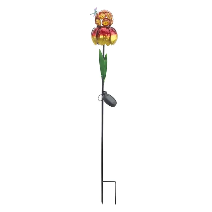 Yellow Solar Flower Yard Stake, 36.5″