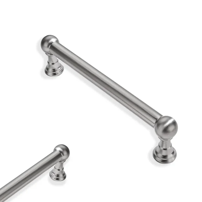 ZAUYX 2 Pack 3-3/4 Inch Hole Center Brushed Satin Nickel Cabinet pulls Solid Heavy Duty Drawer Handles Dresser Handles Cabinet H