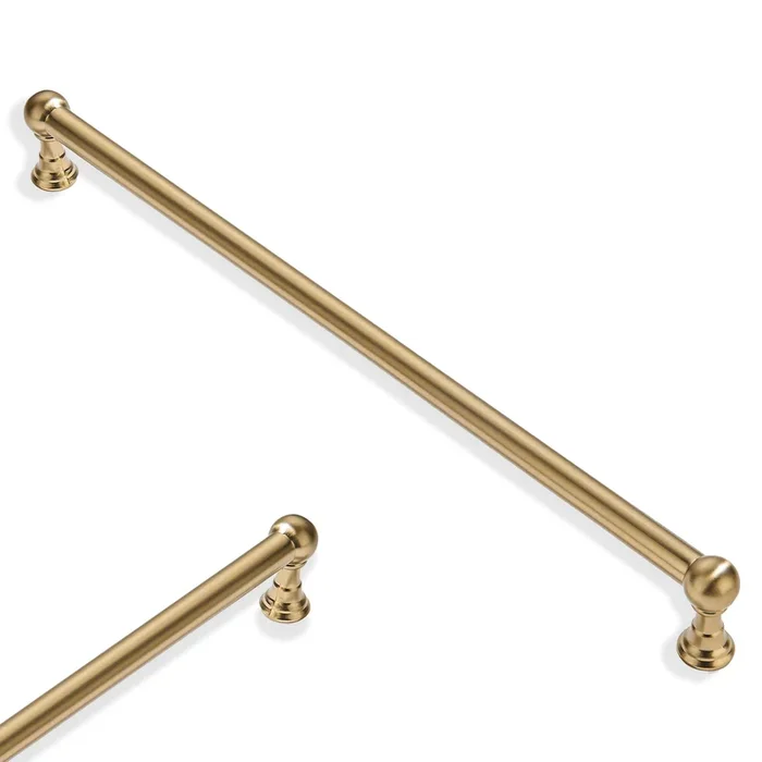 ZAUYX 5 Pack 12 Inch Hole Center Brushed Brass Cabinet pulls Solid Heavy Duty Drawer Handles Dresser Handles Cabinet Handles Bat